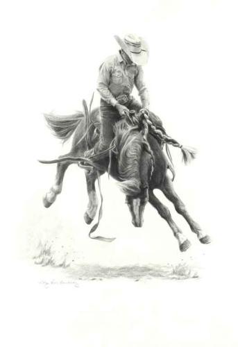 Junior Ranch Bronc Bustin' by Mary Ross Buchholz